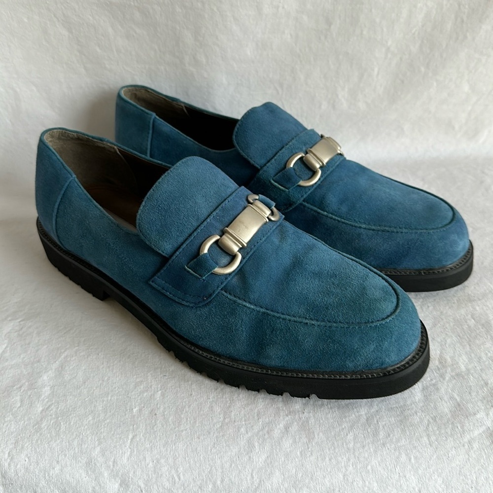 Stacy Adams blue suede shoes, size 10.5M